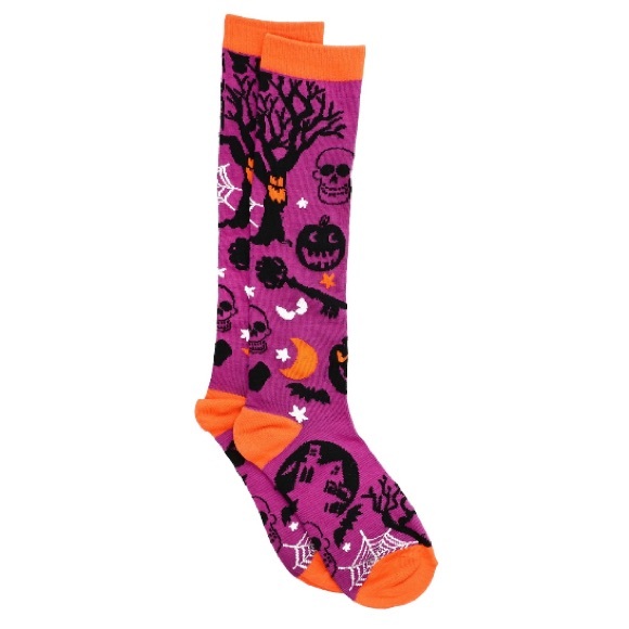 Halloween Themed Purple and Orange Socks Size 5-9 
SALE🌈 3 for $20 - Picture 1 of 1